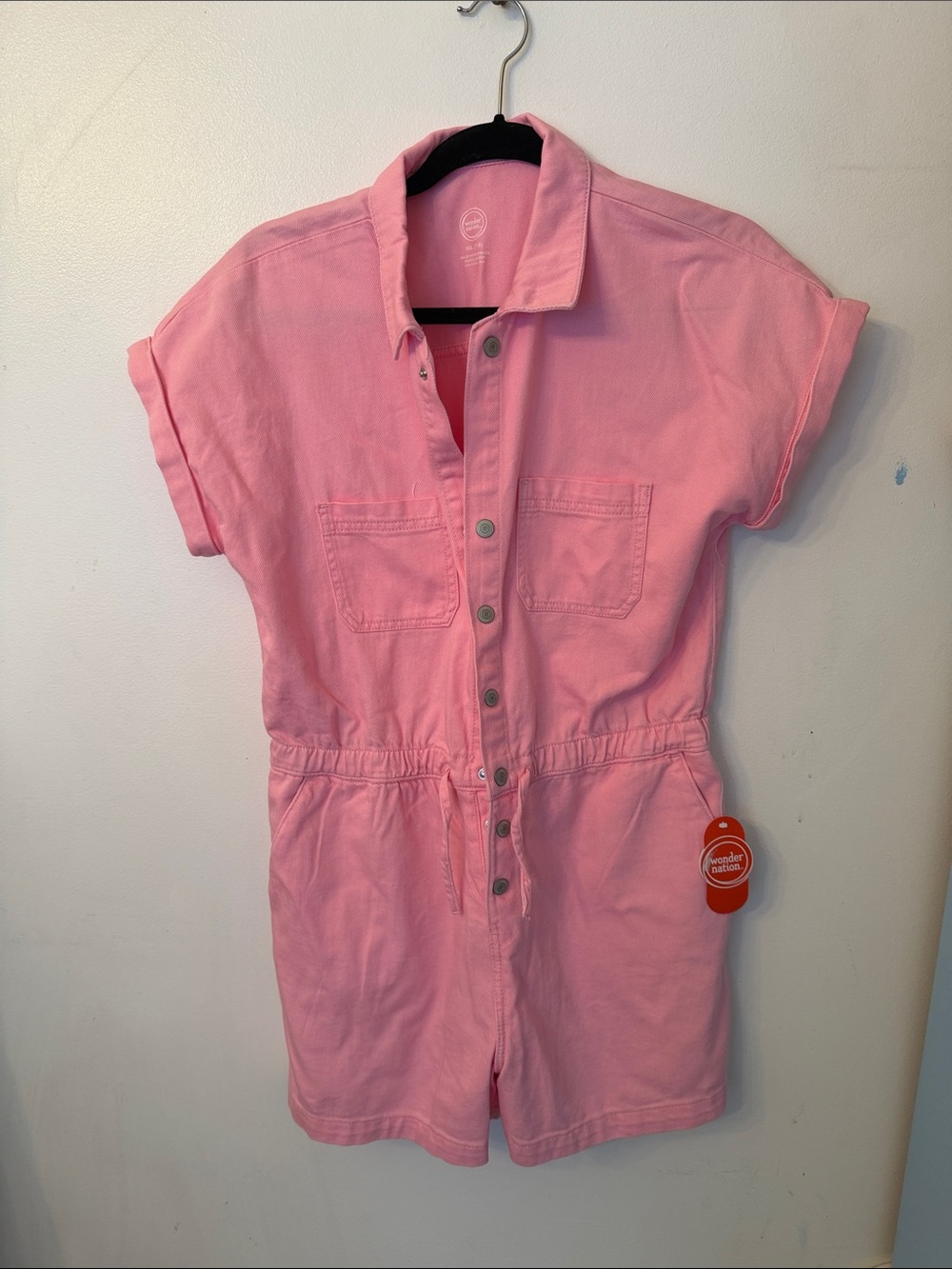 Women’s Pink Short-Sleeve Romper